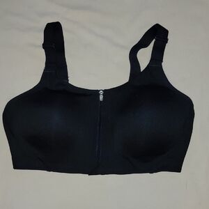 all in motion Black Front-Zip Support Sports Bra 38D